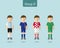 2018 Soccer or football team uniform. Group D with ARGENTINA,Â ICELAND,Â CROATIA, NIGERIA. Flat design.